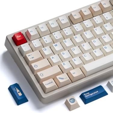 Imagem de GMKWTL XVX Soy Milk PBT Teclas 75 por cento, conjuntos de teclas cremosas premium, 147 teclas de teclado Cherry Profile compatíveis com 65% 75% 96% 100% Cherry Gateron MX Switches teclado mecânico