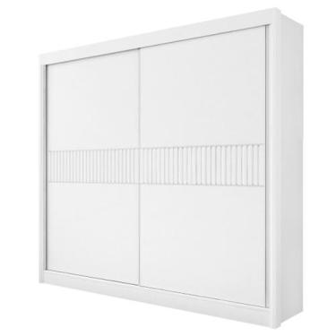 Imagem de Guarda Roupas Casal Cancun Ripado 2Pts 100% mdf D'Doro Móveis  - Branc