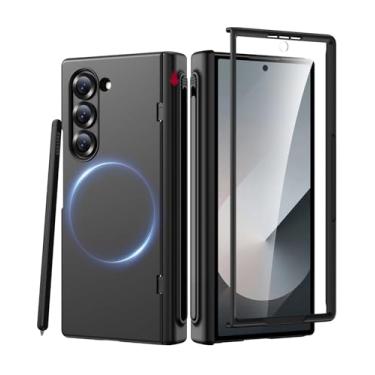 Imagem de Miimall Capa magnética para Samsung Galaxy Z Fold 6 com caneta, [compatível com Magsafe] [Suporte de caneta S e proteção de dobradiça e protetor de tela] Capa de celular ultrafina e fina para Z6 Fold6