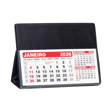 Imagem de Calendário De Mesa 2026 Executivo PVC Escritório Diária Mensal Semanal Planner (1 Unidade)