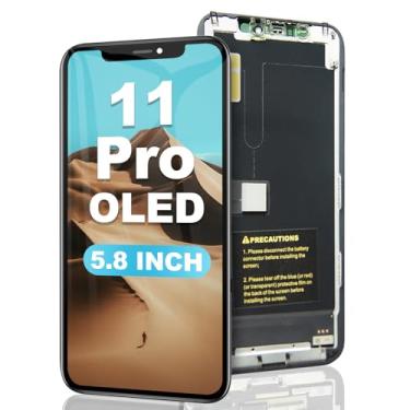 Imagem de EFAITHFIX Tela de substituição para iPhone 11 Pro OLED [NÃO LCD] Tela sensível ao toque de 5,8 polegadas Montagem de moldura de tela sensível ao toque Full HD compatível com o modelo A2160, A2215