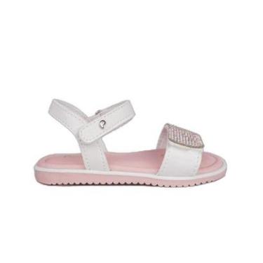 Imagem de Sandália Infantil Pampili Bombom Tira Strass Branca 488.002-Feminino