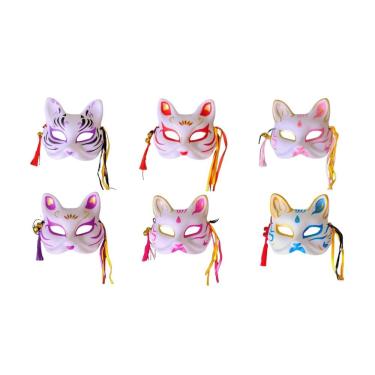 Imagem de Máscara Raposa Gato Japonesa Anime Cosplay Halloween Festa