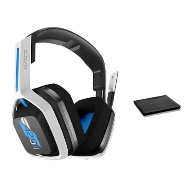 Imagem de ASTRO Gaming Fone de ouvido sem fio A20 Gen 2 – branco/azul – compatível com PS5, PS4, Windows, Mac – transmissor USB de 2,4 GHz, microfone flip-to-mute, bateria de longa duração, ajuste confortável