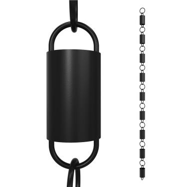 Imagem de Rain Chains Direct - Extensão de corrente de chuva de elos de canal - 90 cm - Revestimento em pó preto de alumínio durável - Estende correntes de chuva de elos de canal para calhas e calhas - Melhore