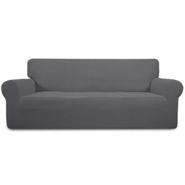 Imagem de Sofá Slipcover Easy-Going Stretch de grandes dimensões, poliéster cinz