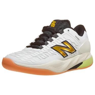 Imagem de New Balance Fresh Foam X Ct-Rally V2 Tênis feminino, Branco/Preto/Ouro Metálico, 36