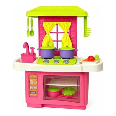 Imagem de Brinquedo Kit Cozinha Infantil Rosa Educativo Fogão Forno Pia Torneira