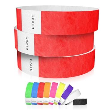Imagem de Pulseiras Tyvek vermelho neon 600 Wristco para eventos - Design à prova de adulteração e cor fluorescente que evita a reutilização pulseiras de grau premium para identificação hospitalar e médica,