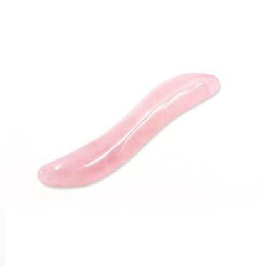 Imagem de Windfulogo Massagem Pedras Guasha Rolo Rosa Jade Pedra Preciosa Meditação Curativo Placa Gua Sha para Massagem Facial Spa