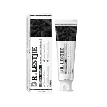 Imagem de Pasta de dente de carvão ativado de limpeza profunda Mint Fresh Breath para clareamento de dentes sensíveis, fortalece o esmalte e as gengivas dos dentes, 120 ml, 1 pacote