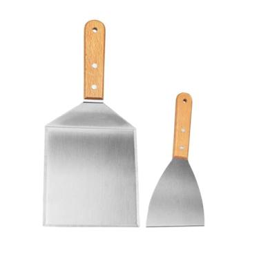 Imagem de IEUDNS Conjunto de acessórios para grelha, espátulas para churrasco, utensílios de cozinha, chapa multifuncional, virador de hambúrguer, para, 2 Partes