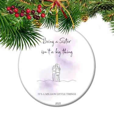 Imagem de Enfeite de lembrança de irmã 2025 - 'Thinking of You, Thoughtful Sibling Love Token, Family Memory Holiday Decoration