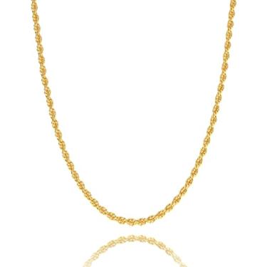 Imagem de Corrente de prata esterlina 925 com fecho lagosta 2/2,5/3/4/5 mm ouro 18 k sobre corda para mulheres e homens, corte de diamante, 40,6 a 76 cm, 26, lac tecido tecido lac aço inoxidável, Sem Pedra