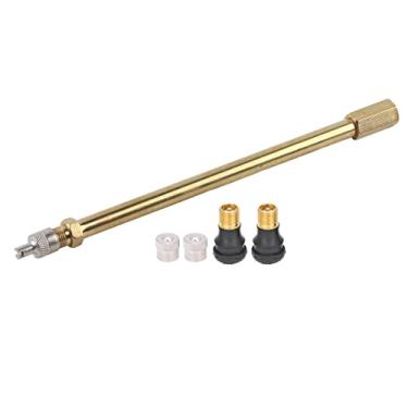 Imagem de HilBeliFU Kit de substituição de válvula de pneu sem câmara de 2 peças, adaptador de extensão de válvula de pneu sem câmara multifuncional de 15 cm, substituição de válvula de pneu de scooter elétrica