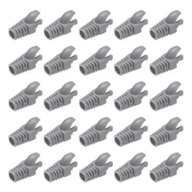 Imagem de PATIKIL Capa de conector RJ45, 100 peças Cat5 Cat5E Cat6 Cat7 capa de inicialização de cabo de rede para laptops, computadores desktop, roteadores, câmeras de rede Smart TV, impressoras, cinza escuro