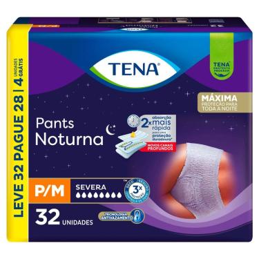 Imagem de Roupa Íntima Tena Pants Noturna Tamanho P/M Leve 32 Pague 28 Unidades Descartáveis