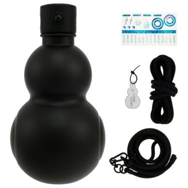 Imagem de Garrafa de água Gourd, garrafa de água esportiva de 947 ml para academia, garrafa de água de grande capacidade e estilo cuia, vem com alça, corda de cintura, escova de copo, pingente e adesivos DIY