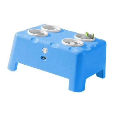 Imagem de Bothyi Brinquedo elétrico interativo para gatos, portátil, recarregável via USB, para brincar, buscar, treinar, entretenimento, 3 modos, engraçado, Azul