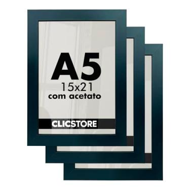 Imagem de Kit 3 Molduras 15x21 Foto A5 Porta Retrato Parede Qualidade Premium Acetato Quadros Decoração Arte Imagem Sala Quarto Co