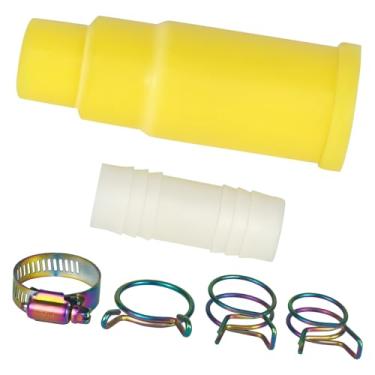 Imagem de Adaptador de mangueira de drenagem de lava-louças atualizado, construção reforçada e revestimento anticorrosivo, adequado para trituradores de lixo Insink-erator, kit de conectores com conector de