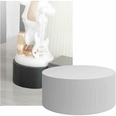 Imagem de LGEOELIAS Suporte de pedestal de exibição redondo, base de plataforma de exibição de modelo, vitrine loja de roupas com rolamento de plataforma de 100 kg, para coleção de modelos, adereços de