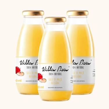 Imagem de Kit 3X: Suco de Maçã Integral Sem Açúcar Villa Piva 300ml