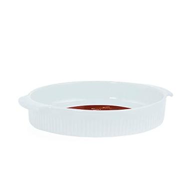 Imagem de Germer, Travessa redonda em porcelana, modelo assar ou servir, Funda, refratária, Ø 21 cm, 1000 ml, Branco