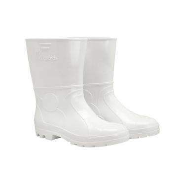 Imagem de Bota Cano Curto Branca Biqueira De Aço Calçado Segurança Impermeável Solado Em PVC Resistente Antiderrapante Proteção (Branca, Padrão, BR, Adulto, Numérico, 37)