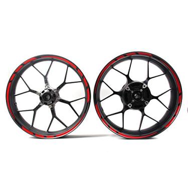 Imagem de Arashi Tiras de aro de roda vermelhas adesivos adesivos adesivos para todas as motocicletas de 43.2 cm CBR1000RR CBR600RR GSXR 600 750 1000 1300 Hayabusa DRZ400SM Ninja ZX10R ZX6R 250R 300 400 Z650