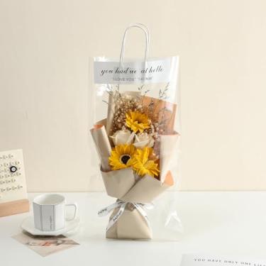 Imagem de Flores artificiais falsas de girassol, perfeitas para casamento, dama de honra, buquês, centros de mesa, decoração de arranjo de flores para casa