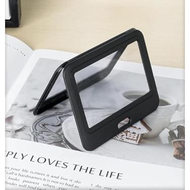 Imagem de 3 peças de protetor de cartão preto com janela dupla lateral porta-crachá de identidade, capa de plástico rígido horizontal para escritório, escola, cartões de crédito, cartões de crédito de