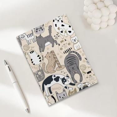 Imagem de Caderno de gato, caderno A5 para anotações de escritório, agenda de 21 x 14,7 cm, agenda, diário de viagem, coisas de gato, presentes para amantes de gatos-1