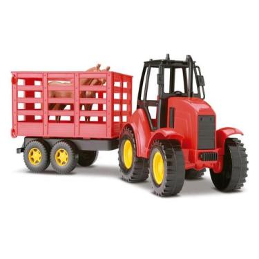 Imagem de Trator C/ Carreta - Agromak Haras C/ 2 Cavalos - Silmar, Vermelho