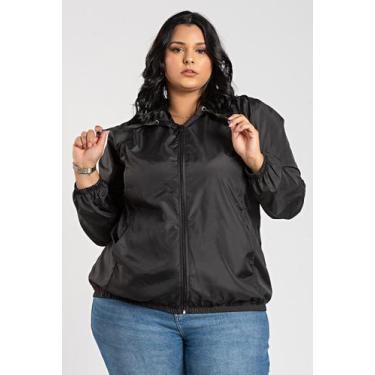 Imagem de Jaqueta Feminina Plus Size Corta Vento Sem Forro - Serena, Preto, G7