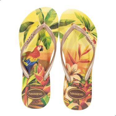 Imagem de Chinelo Feminino Havaianas Slim Tropical Amarelo Caja