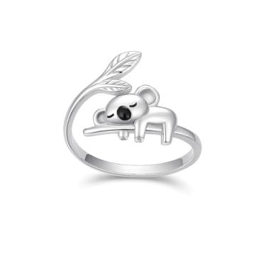 Imagem de Anel de animal ajustável mãe filha amor coração anel animal joias presentes dia das mães para mulheres esposa avó 6+ variaitons, Aço inoxidável, Sem pedra preciosa