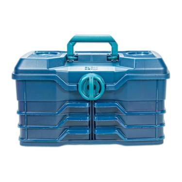 Imagem de Best Kept 6963BKBA-NB Caddy, armazenamento e transporte de plástico, caixa de ferramentas de artes de beleza e artesanato, projeto, moda, solução organizadora de produtos - azul marinho (pacote com 1)