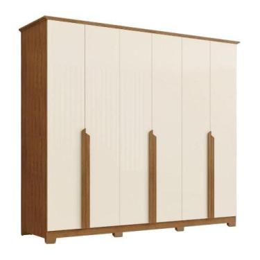 Imagem de Guarda Roupas Casal 6 Portas 6 Gavetas Amarilis Madeirado/off White - 