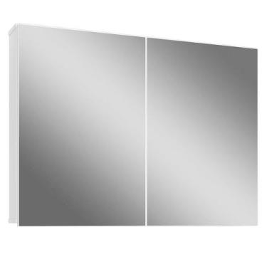 Imagem de Armário Aéreo Para Banheiro 100cm Com 02 Portas E Espelho Malbec B06 B