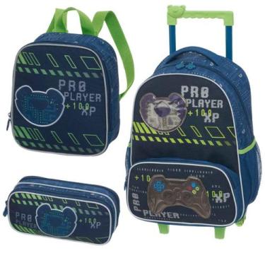 Imagem de Tigor Kit Mochila Infantil Rodinhas Lancheira e Estojo Nova Coleção 20