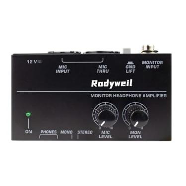 Imagem de Rodyweil Amplificador de fone de ouvido de monitoramento pessoal no sistema de monitor de ouvido, amplificador IEM para desempenho ao vivo de banda, gravação de estúdio