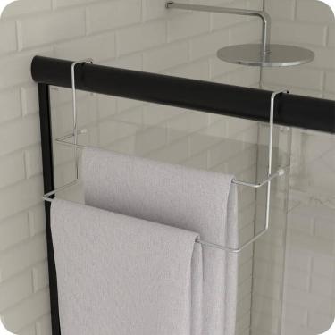 Imagem de 2X Porta Toalha De Box Suporte Duplo Porta Toalhas Cromado A