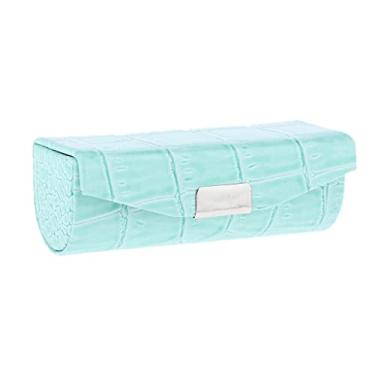 Imagem de barenx Estojo de batom de couro macio com design elegante com forro de rebanho - azul claro