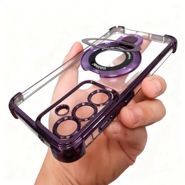 Imagem de Buliangren Compatível com Samsung Galaxy a36 5g e Samsung Galaxy a56 5g capa macia transparente com suporte anel capa de telefone para Samsung a36 e a56 5g, roxo