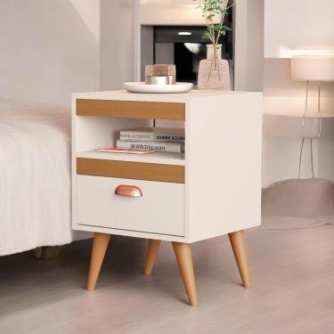 Imagem de Kit 02 Mesas De Cabeceira Flex Sal Off White E Ypê Sal