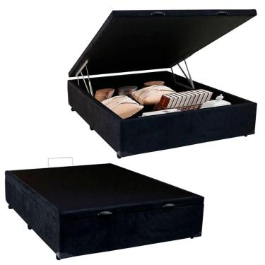 Imagem de Cama Box Baú Viúva Sereneprime Suede Preto 128x188x44