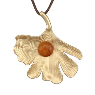 Imagem de Bjesinmo Colares longos e grossos para mulheres, boho grande, pingente de ouro, colar hippie, bijuterias, acessórios, Couro sintético, Sem Pedra Preciosa