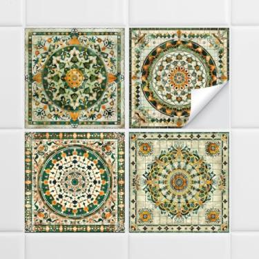 Imagem de RUANSTEC Pacote com 10 azulejos de parede autoadesivos, painel de parede autoadesivo, 19 x 19 cm, para cozinha, banheiro, apartamento, aluguel