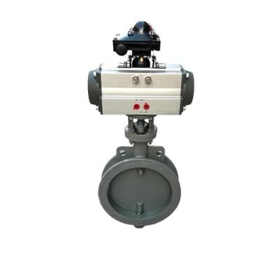 Imagem de Válvula borboleta de ventilação pneumática Válvula borboleta de descarga de ar quente tipo wafer de aço fundido (DN65)